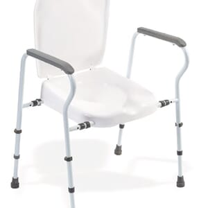 Toalettsete bredde- og høydejusterbar