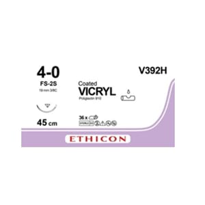 Sutur Vicryl 4-0, 45cm FS-2, pk a 36 stk