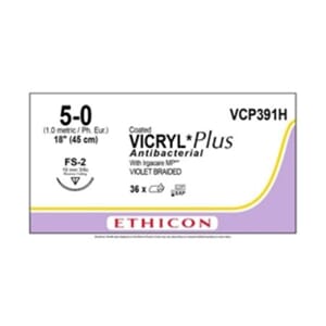 Sutur Vicryl Plus 5-0, 45 cm FS-2 Lilla, pk a 36 stk
