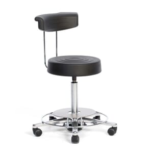 Taburett m/fotbetj og halvmåneformet rygg, Greiner