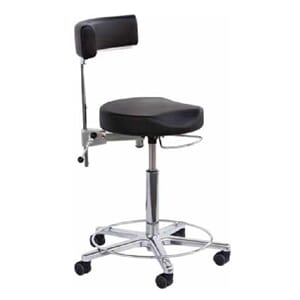 Taburett m/ergonomisk sete og ryggstøtte, Greiner