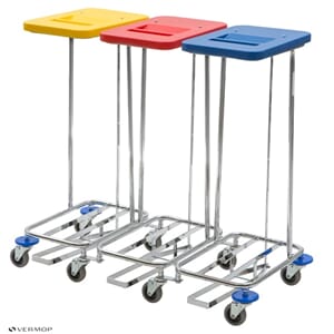 Sekkestativ, plassbesparende. Trippel m/ lokk og pedal