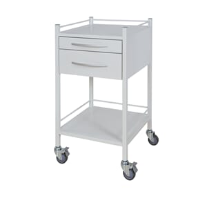 Instrument- og trillebord enkel, 2 skuffer