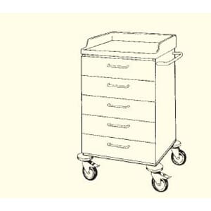 Anestesitralle m/ 5 skuffer