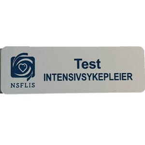 Navneskilt m/metallklype, Intensivsykepleier NSF